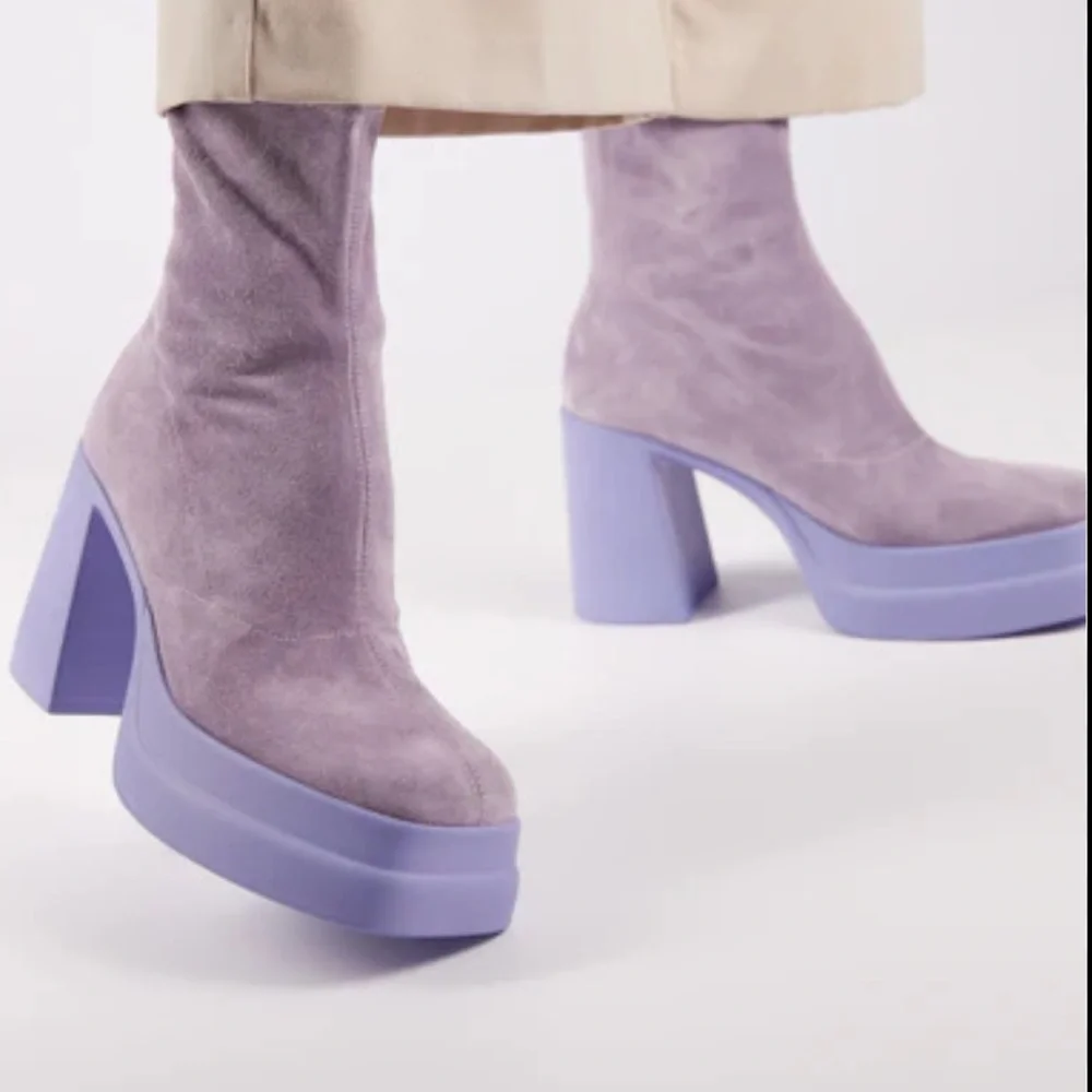 NEW Free People Purple Suede Platform Boots